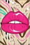 Multicolor Retro Design Pink Lip Patterned Creative Modern Decorative Carpet 4993
