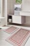 Modern Patterned Non-Slip Base Washable Set of 2 Bathroom Carpet Mat Toilet Set Kt-Kzsd-835