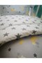 Cotton Kids 80 X 160 Crib Pillow Sheet Quilt Set Gray Yellow Big Star (with Quilt) - 3
