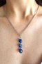 Lapis Lazuli Natural Stone Real Necklace (Positivity, Love of Life) (Chain Included) - 3