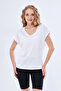 T-Shirt Women's V-Neck Basic White Color