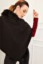 Woman's Black Fur Poncho 70541..