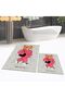 Digital Printed Non-Slip Base Washable Double Bathroom Mat Toilet Seat Set, V-TOILET-34-GRAY, - 2