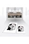 Digital Printed Non-Slip Base Washable Double Bathroom Mat Toilet Set, V-KLOZET-43-WHITE,