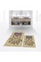 Digital Printed Non-Slip Base Washable Double Bathroom Mat Toilet Set, V-KLOZET-35-BROWN,