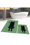 Digital Printed Non-Slip Base Washable Double Bathroom Mat Toilet Set, V-KLOZET-39-GREEN, - 3