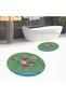 Digital Printed Non-Slip Washable Round Double Bathroom Mat Toilet Set, V-Y-KLOZET-31-GREEN, - 3