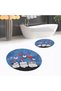 Digital Printed Non-Slip Washable Round Double Bath Mat Toilet Seat Set, V-Y-KLOZET-42-BLUE, - 2