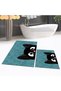 Digital Printed Non-Slip Base Washable Double Bathroom Mat Toilet Seat Set, V-TOILET-40-BLUE, - 2
