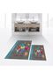 Digital Printed Non-Slip Base Washable Double Bathroom Mat Toilet Set, V-KLOZET-31-GRAY,