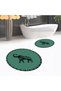 Digital Printed Non-Slip Washable Round Double Bathroom Mat Toilet Set, V-Y-KLOZET-32-GREEN, - 3