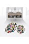 Digital Printed Non-Slip Washable Oval Double Bathroom Mat Toilet Set, V-O-KLOZET-44-COLOR,