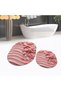 Digital Printed Non-Slip Washable Oval Double Bathroom Mat Toilet Set, V-O-KLOZET-48-RED, - 3