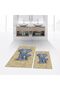 Digital Printed Non-Slip Base Washable Double Bathroom Mat Toilet Set, V-KLOZET-33-BROWN,