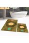 Digital Printed Non-Slip Base Washable Double Bathroom Mat Toilet Set, V-KLOZET-49-BROWN, - 2