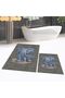 Digital Printed Non-Slip Base Washable Double Bathroom Mat Toilet Seat Set, V-TOILET-33-GRAY, - 3
