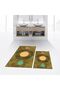 Digital Printed Non-Slip Base Washable Double Bathroom Mat Toilet Set, V-KLOZET-49-BROWN,