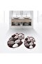 Digital Printed Non-Slip Base Washable Oval Double Bath Mat Toilet Seat Set, V-O-KLOZET-46-PINK,