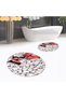 Digital Printed Non-Slip Washable Round Double Bathroom Mat Toilet Seat Set, V-Y-TOILET-45-RED, - 3