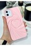 Apple iPhone 11 Compatible 3D Matte Satin Heart Embossed Patterned Anti-Shock Silicone Case