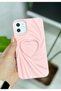 Apple iPhone 11 Compatible 3D Matte Satin Heart Embossed Patterned Anti-Shock Silicone Case - 8