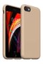 Beige Inside Velvet Liquid Silicone Case for iPhone Se 2022