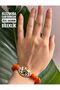 Handmade Ceramic Eye Bracelet with Glass Beads - 2