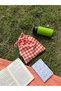 Orange Gingham Eco-Friendly Cloth Linen Drawstring Organizer Pouch, Gift Pouch, Makeup Bag - 6