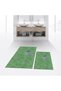 Digital Printed Non-Slip Base Washable Double Bathroom Mat Toilet Seat Set, V-KLOZET-36-GREEN,