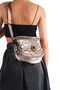 Women's Shiny Copper Colored Waist and Shoulder Bag with Parachute Fabric - 3