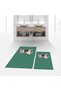 Digital Printed Non-Slip Base Washable Double Bathroom Mat Toilet Seat Set, V-KLOZET-38-GREEN,