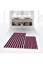 Digital Printed Non-Slip Base Washable Double Bathroom Mat Toilet Set, V-KLOZET-50-PINK,