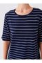 Crew Neck Striped Short Sleeve Women's T-Shirt - 4