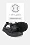 Women's Black Genuine Natural Leather Short-Heeled Flat Sandals - 3