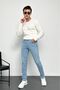 Men's Ecru Standard Fit Normal Cut Crew Neck Patterned Knitwear Sweater HLTHE012121 - 3