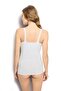 Women's White Cotton Lycra V-Neck Lace Tank Top/553 - 4