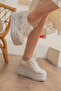 White Bridal Shoes - 7cm Platform Sole - 3