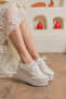 White Bridal Shoes - 7cm Platform Sole - 2