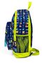 Kids Navy Blue Neon Yellow Monster Patterned Four Compartment School Backpack 23726 - 2