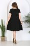 Women's Black and Brown Leopard Pattern Pocketed Standard Size Stretchy Viscose Dress - 7