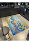 Women's Turned Back Multy Shades of Colorful Patterned Woven Base Washable Carpet Miravip8717 - 2