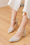 Ereybe Wedding Dress - Thick Short Heel Shoes with Pearl Stones