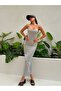 Gray Rope Strap Camisole Long Tight Dress 27133