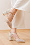 Ereybe Wedding Dress - Thick Short Heel Shoes with Pearl Stones - 4