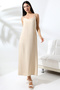 Summer Linen Dress with Straps and Zipper - 3