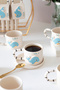 Handmade Ceramic Mug with Blue Whale Figure and 24k Gold Decoration 170ml - 2