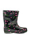 Children's Purple Color Floral Waterproof Rain Boots