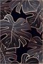 Black Themed Abstract Leaf Patterned Creative Modern Decorative Carpet 4999
