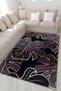 Black Themed Abstract Leaf Patterned Creative Modern Decorative Carpet 4999 - 3