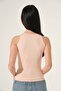 Women's Lycra Halter Neck Thin Strap Summer Blouse Knitwear Undershirt Powder - 2